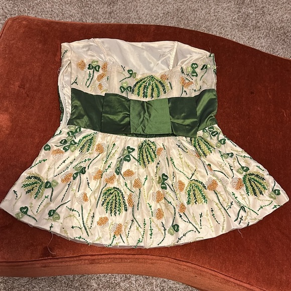 Strapless Beaded Top with Satin Banding - Picture 2 of 14